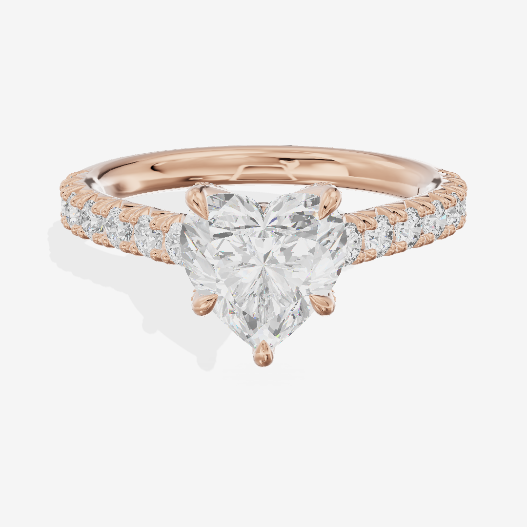 One of One Hidden Halo Heart Engagement Ring (1/2 ct. tw.) in 14K Rose Gold
