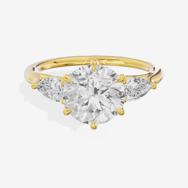 Luxe Sincere Three Stone Round Engagement Ring (2/5 ct. tw.) in 18K Yellow Gold