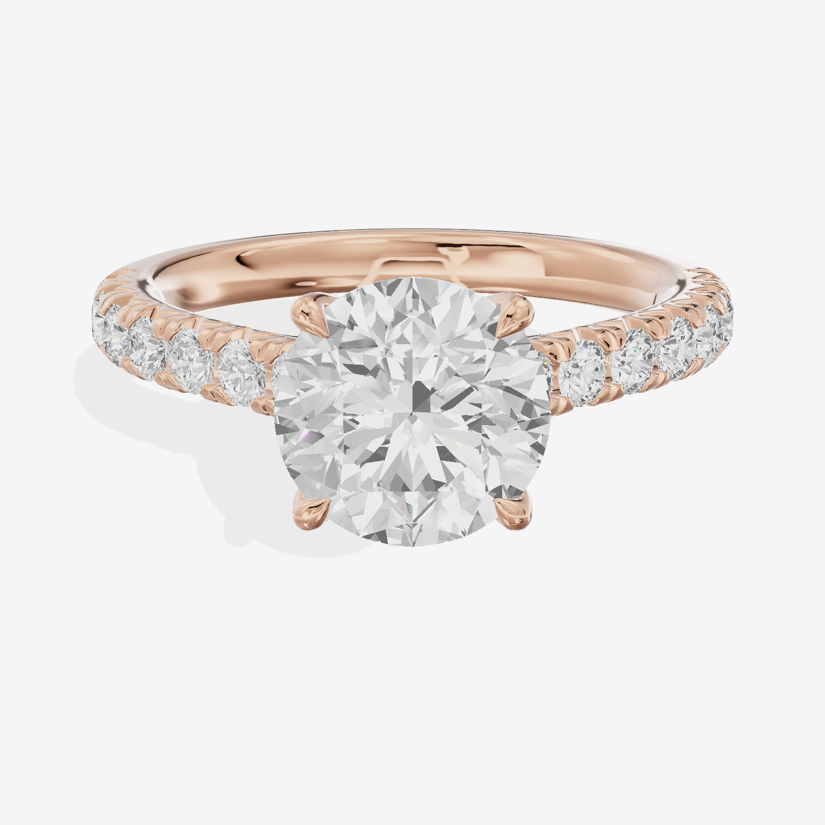 Whispered Sincere Round Engagement Ring with Side Stones (2/5 ct. tw.) in 14K Rose Gold