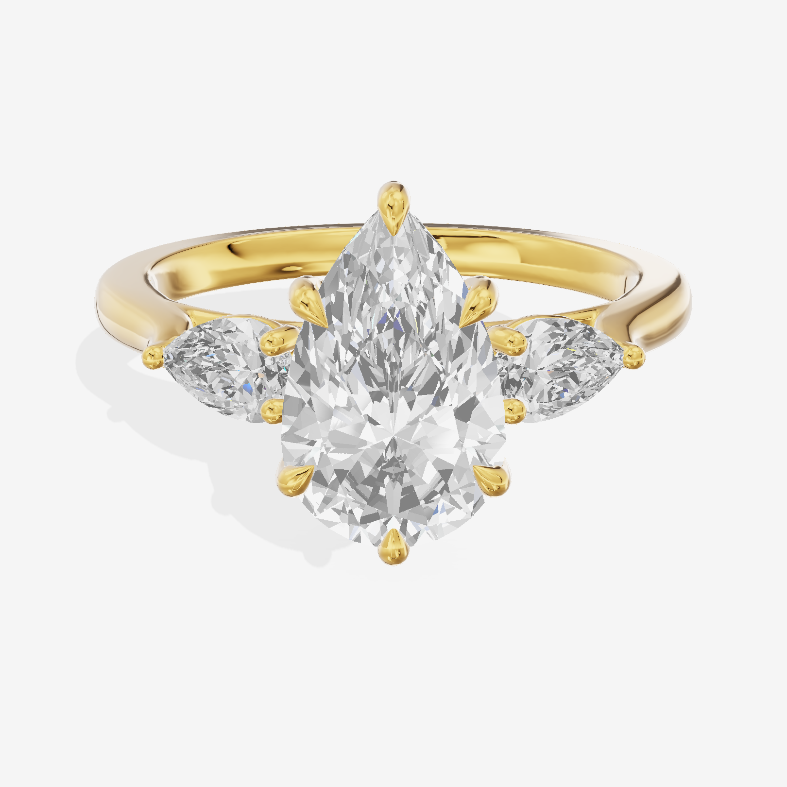 Classic Eversince Pear Engagement Ring with Side Stones (2/5 ct. tw.) in 18K Yellow Gold