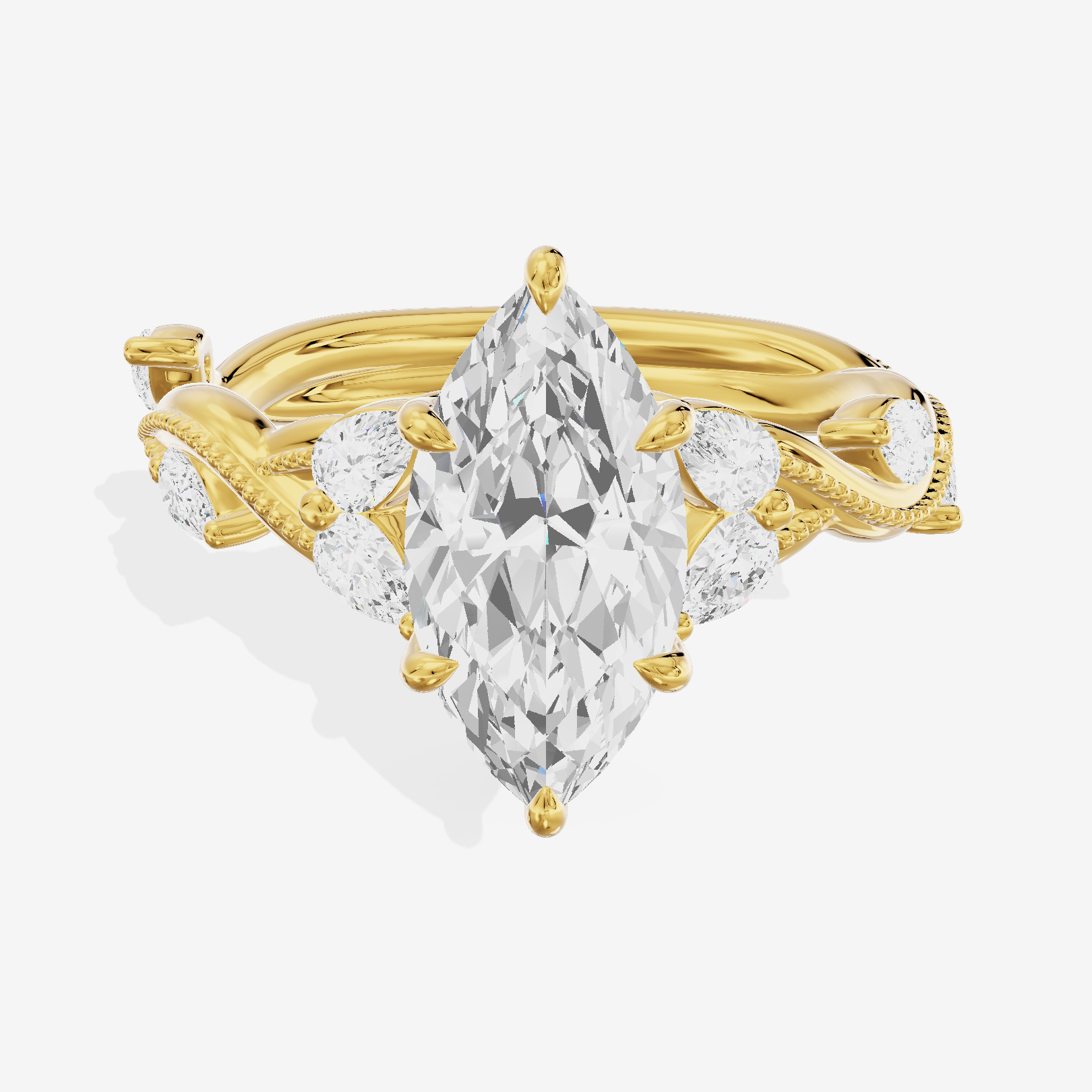 Vintage Twine Marquise Engagement Ring (3/8 ct. tw.) in 18K Yellow Gold