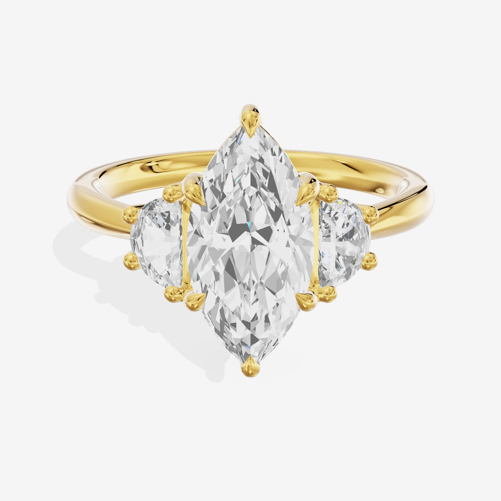 Classic Liviana Marquise Three Stone Engagement Ring (1/4 ct. tw.) in 14K Yellow Gold