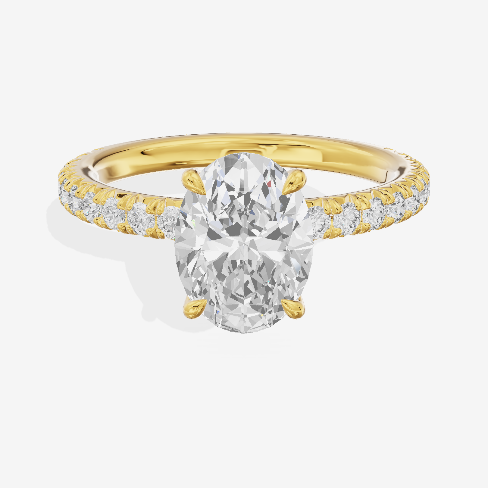 Twined Maia Oval Engagement Ring with Side Stones (1/2 ct. tw.) in 18K Yellow Gold