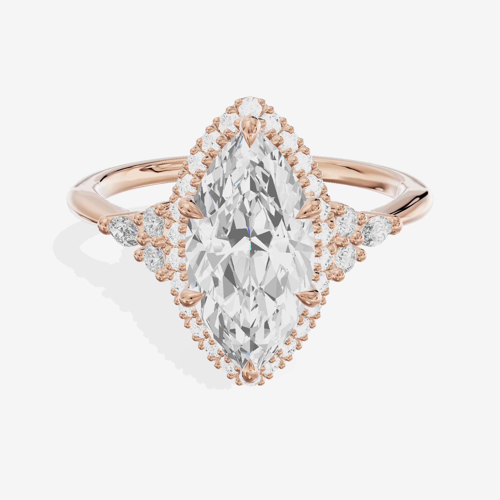 Clusta Halo Marquise Engagement Ring (1/2 ct. tw.) in 14K Rose Gold
