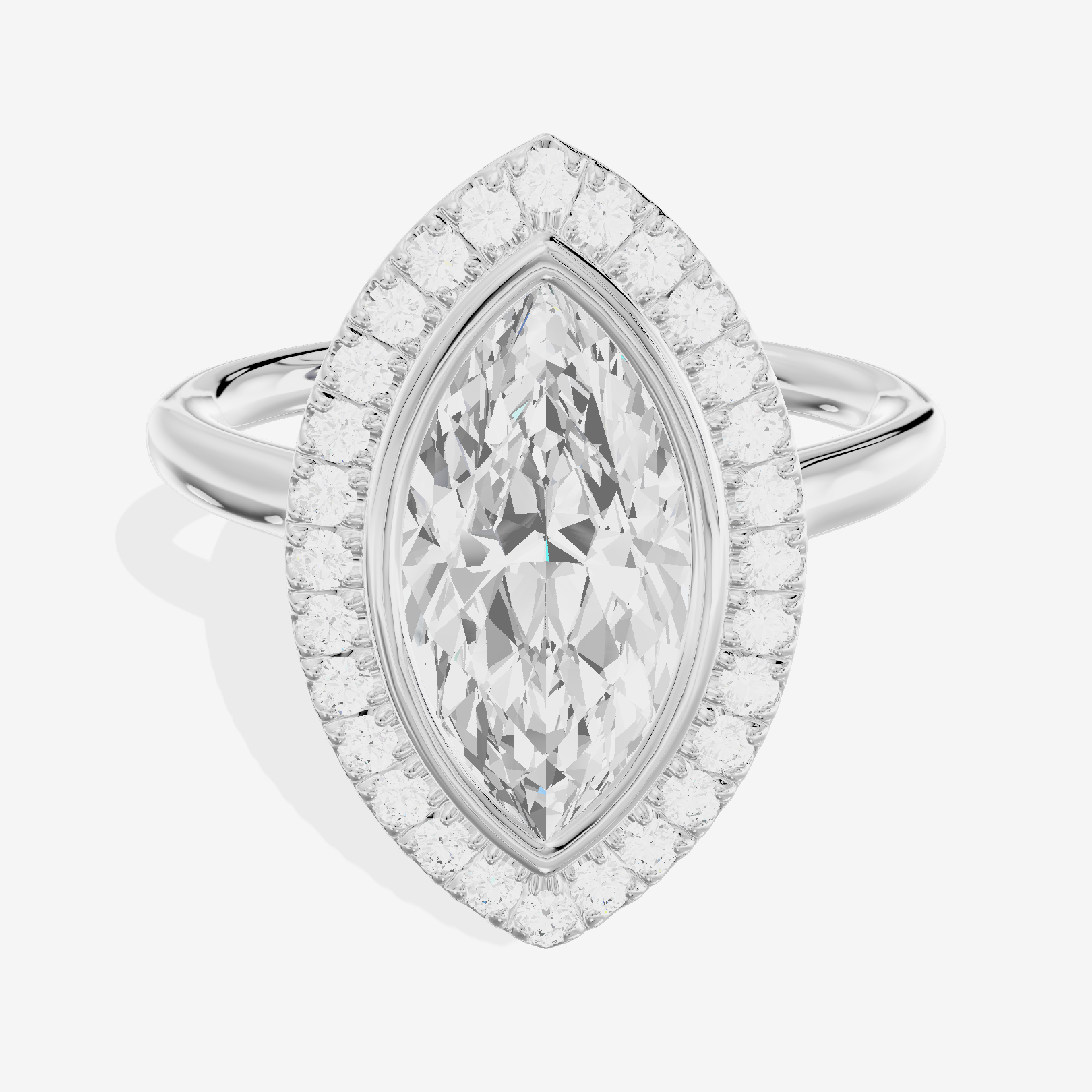 Trellise Halo Marquise Engagement Ring (1/4 ct. tw.) in Platinum