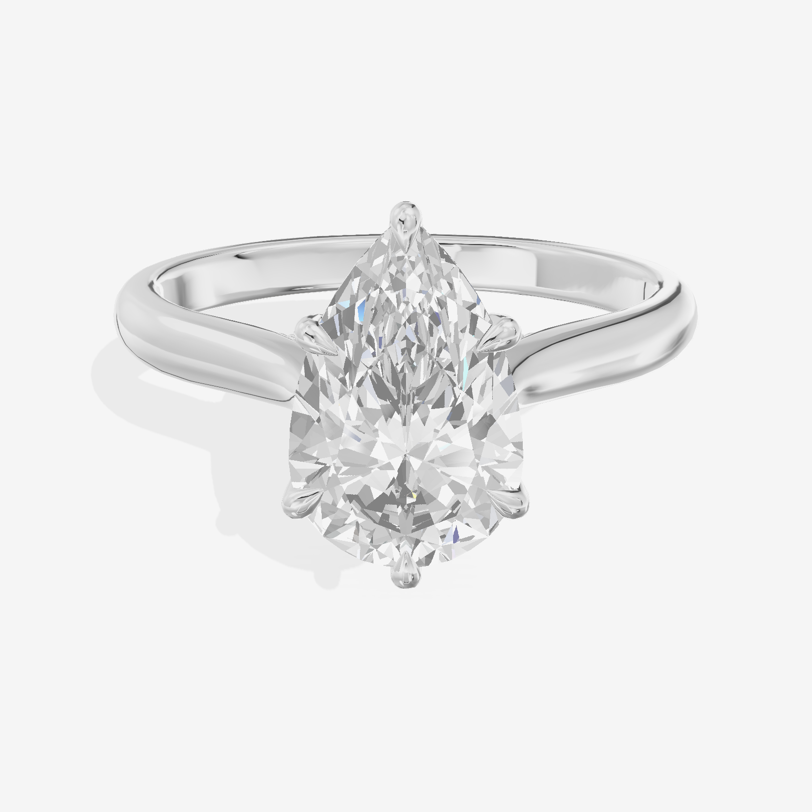 Grand Heartline Pear Engagement Ring with Side Stones (3/4 ct. tw.) in Platinum