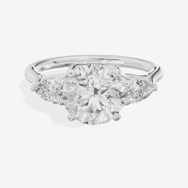 Grand Vowsae Three Stone Round Engagement Ring (2/5 ct. tw.) in 14K White Gold