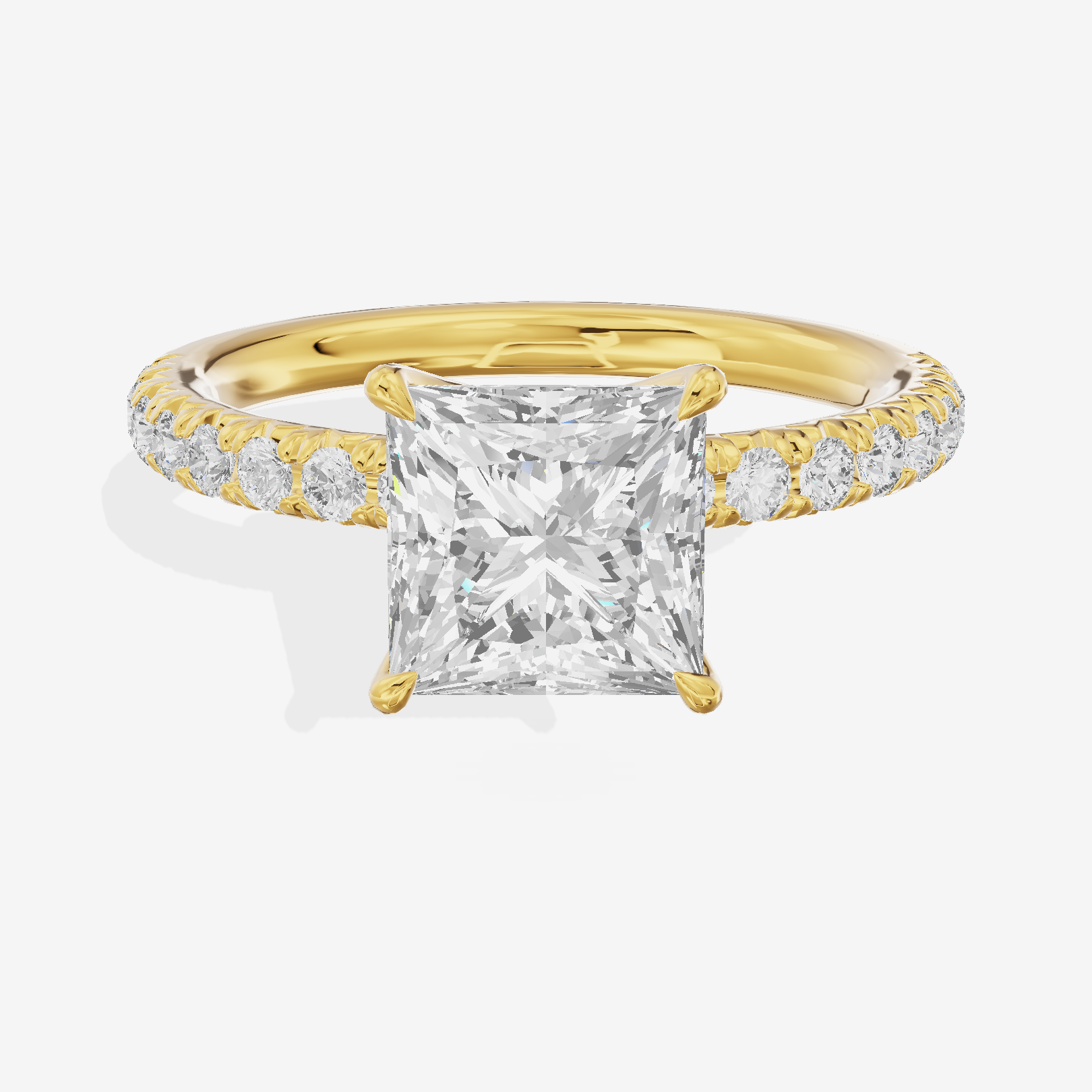 Modern Whisper Princess Engagement Ring with Side Stones (2/5 ct. tw.) in 14K Yellow Gold