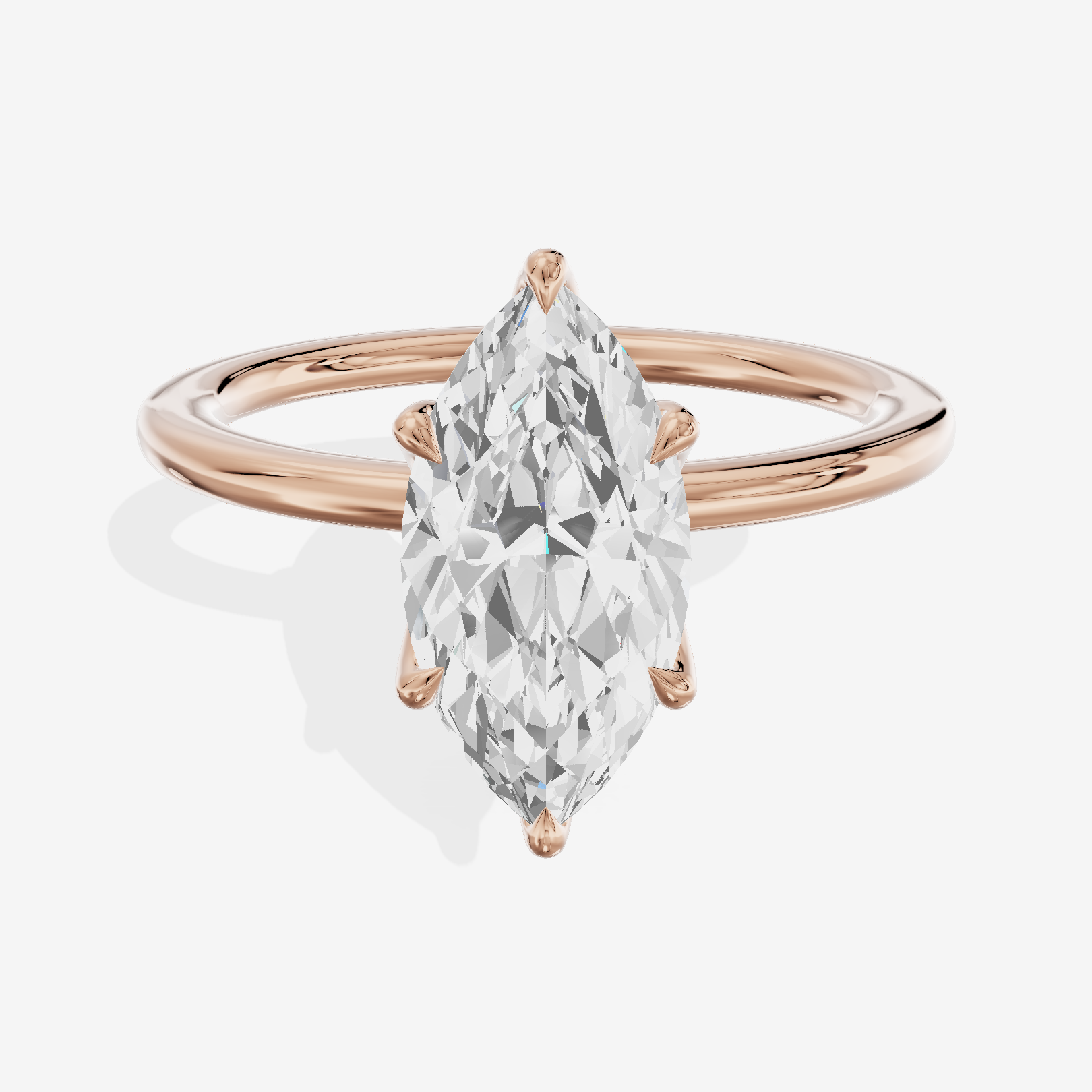 Aurea 1.5mm Marquise Six-Prong Engagement Ring in 18K Rose Gold