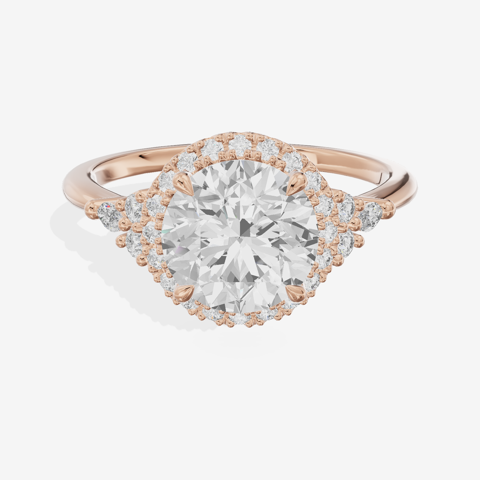 Lumina Halo Ring Round Engagement Ring (1/4 ct. tw.) in 14K Rose Gold