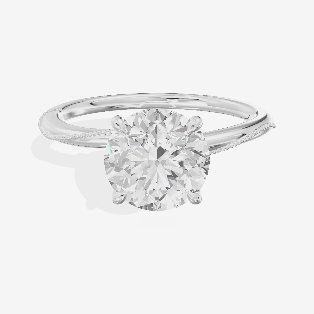 Vintage Coeurine Round Engagement Ring (1/10 ct. tw.) in Platinum