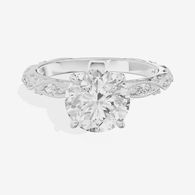 Vintage Whisper Round Engagement Ring (1/4 ct. tw.) in Platinum