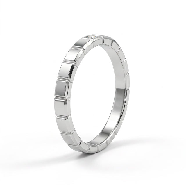Low Profile Oval Wedding Band (1/10 ct.) in Platinum