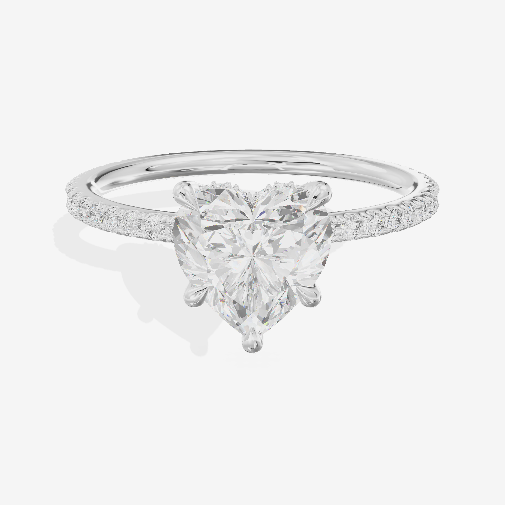 Promezza Pavé Heart Engagement Ring (1/4 ct. tw.) in 14K White Gold
