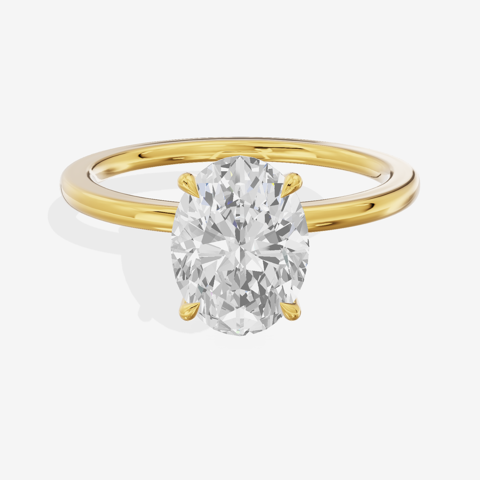 Charmae Ring 1.4mm Oval Solitaire Engagement Ring in 18K Yellow Gold