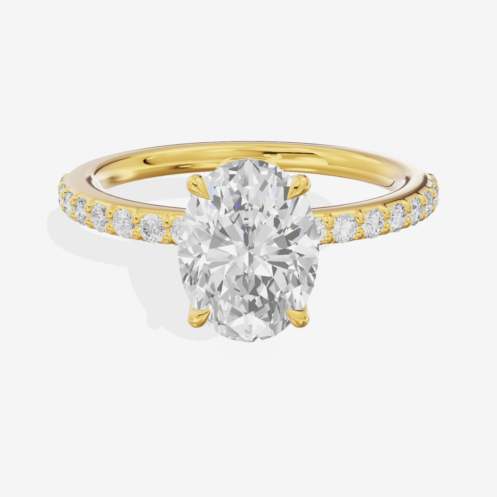 Luxe Whisper Oval Engagement Ring with Side Stones (1/4 ct. tw.) in 14K Yellow Gold