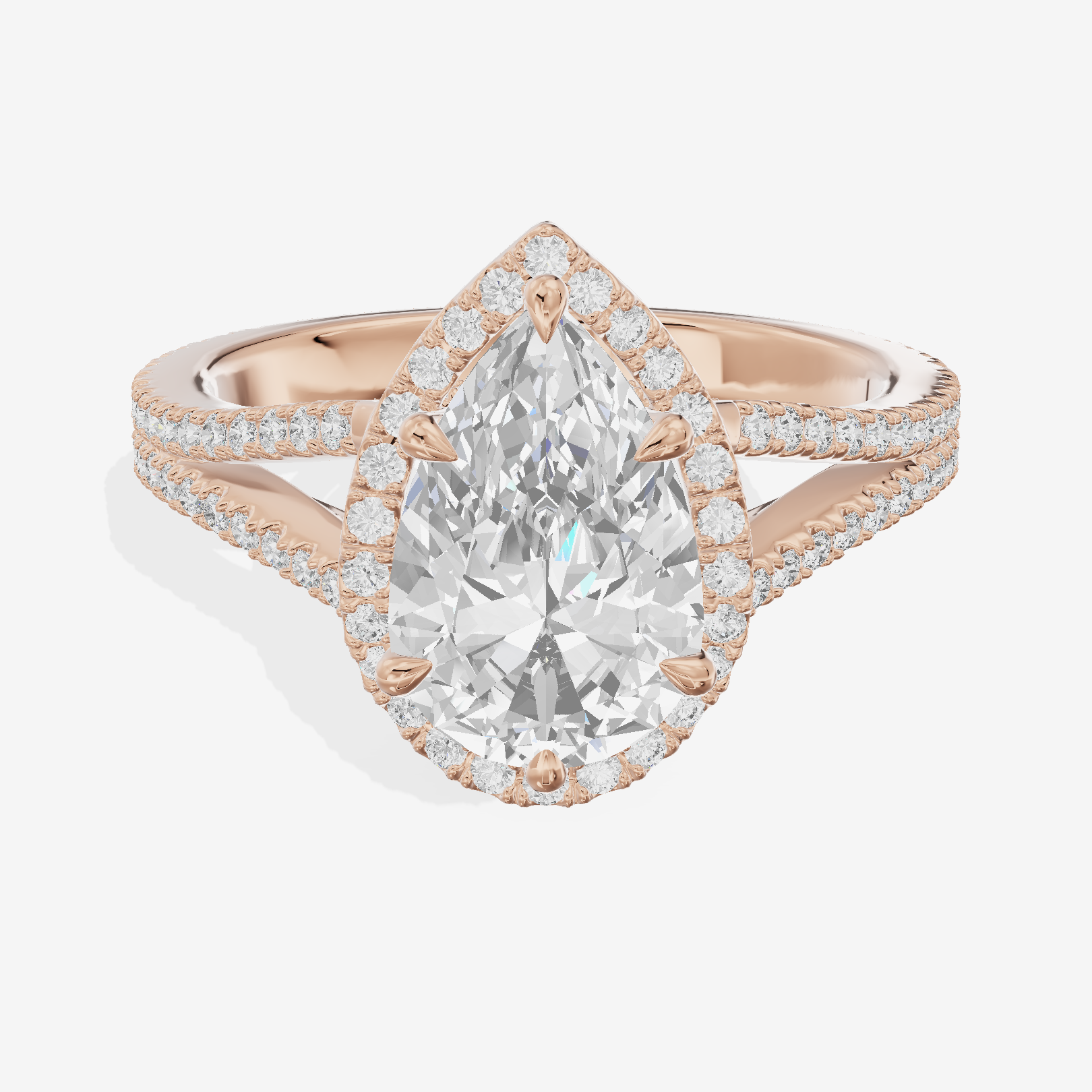 Vintage Adorae Pear Hidden Halo Engagement Ring (2/5 ct. tw.) in 14K Rose Gold