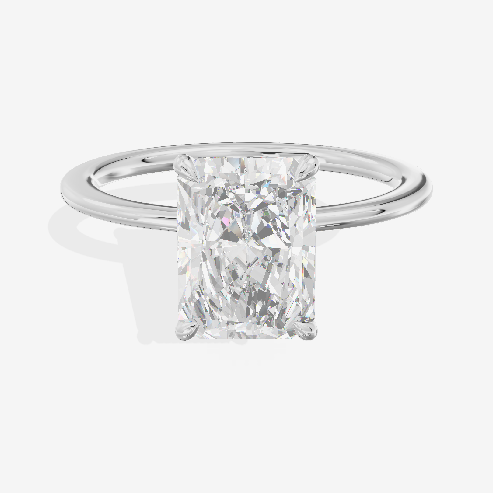 Adorae Halo Radiant Engagement Ring (1/15 ct. tw.) in Platinum