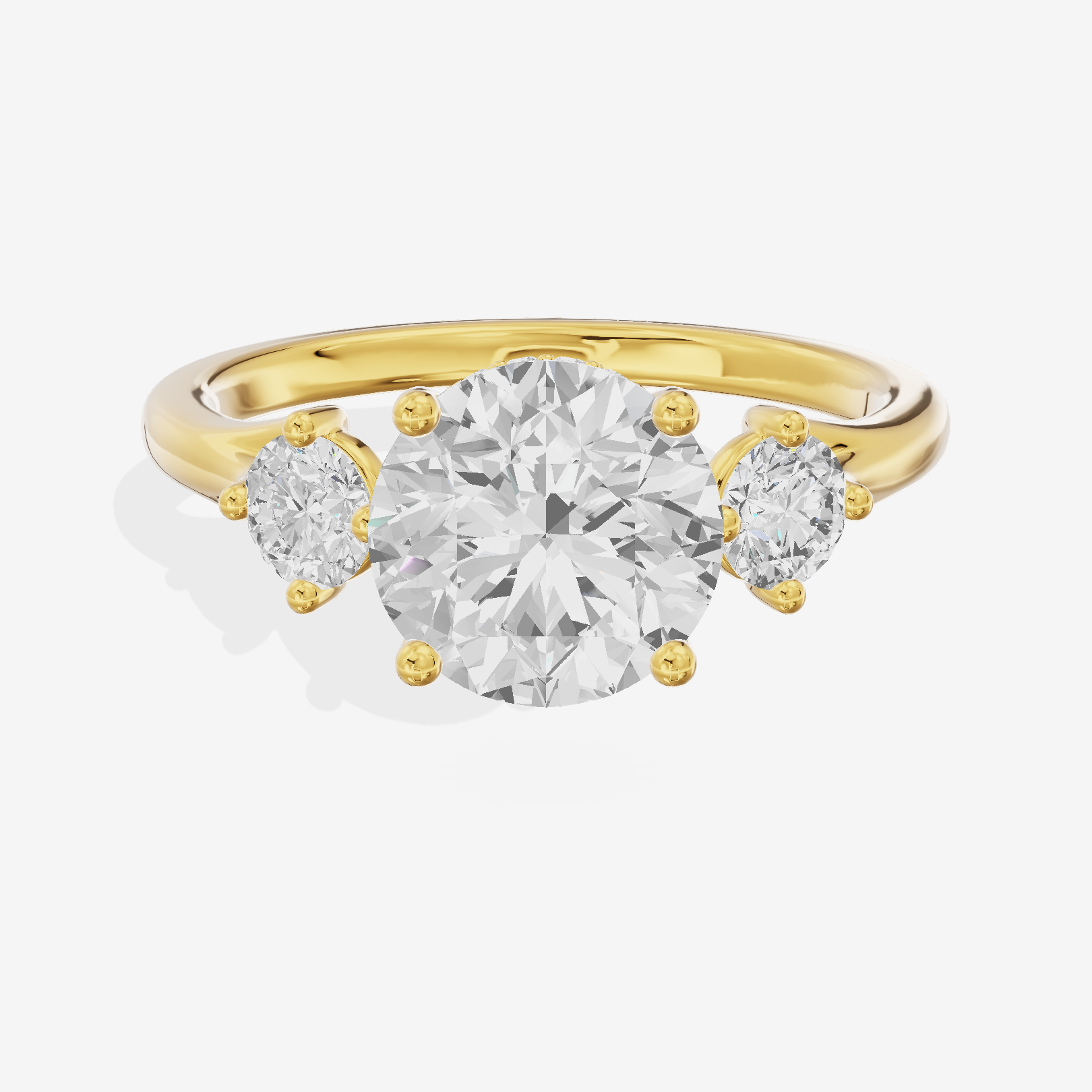 Luxe Solea Three Stone Round Engagement Ring (1/3 ct. tw.) in 14K Yellow Gold