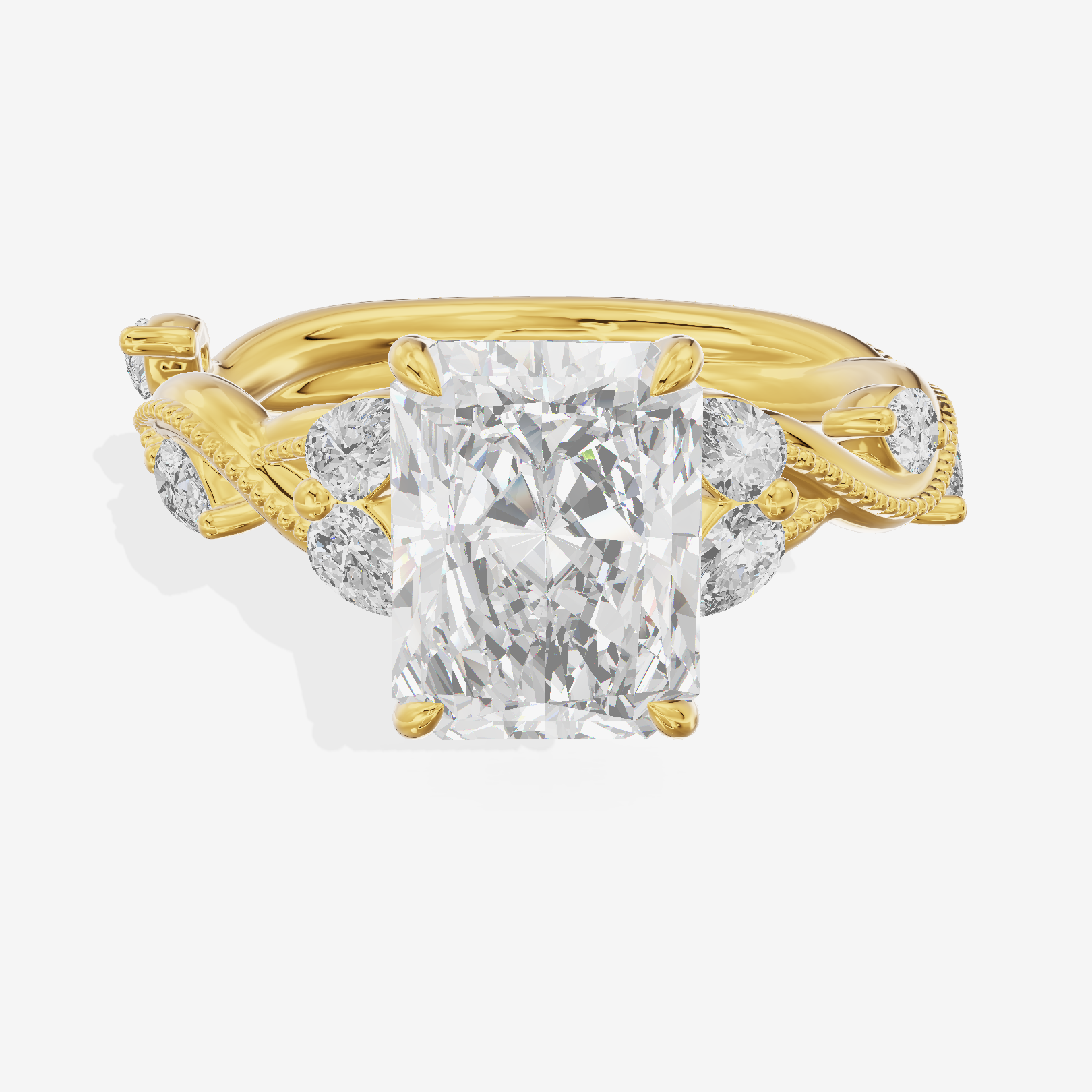 Vintage Twine Radiant Engagement Ring (3/8 ct. tw.) in 18K Yellow Gold