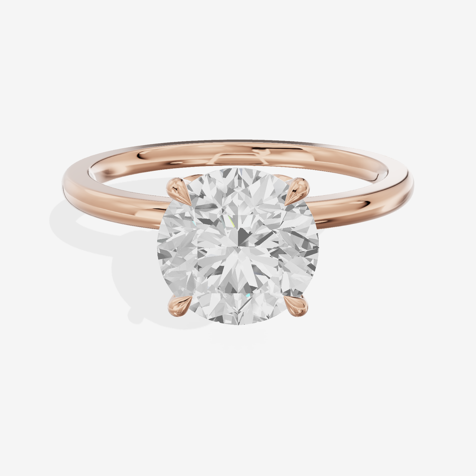 Whispered Vowsae Round Engagement Ring with Side Stones (1/15 ct. tw.) in 18K Rose Gold
