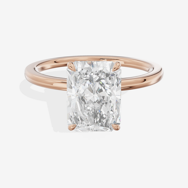 Sincere Halo Radiant Engagement Ring (1/15 ct. tw.) in 14K Rose Gold