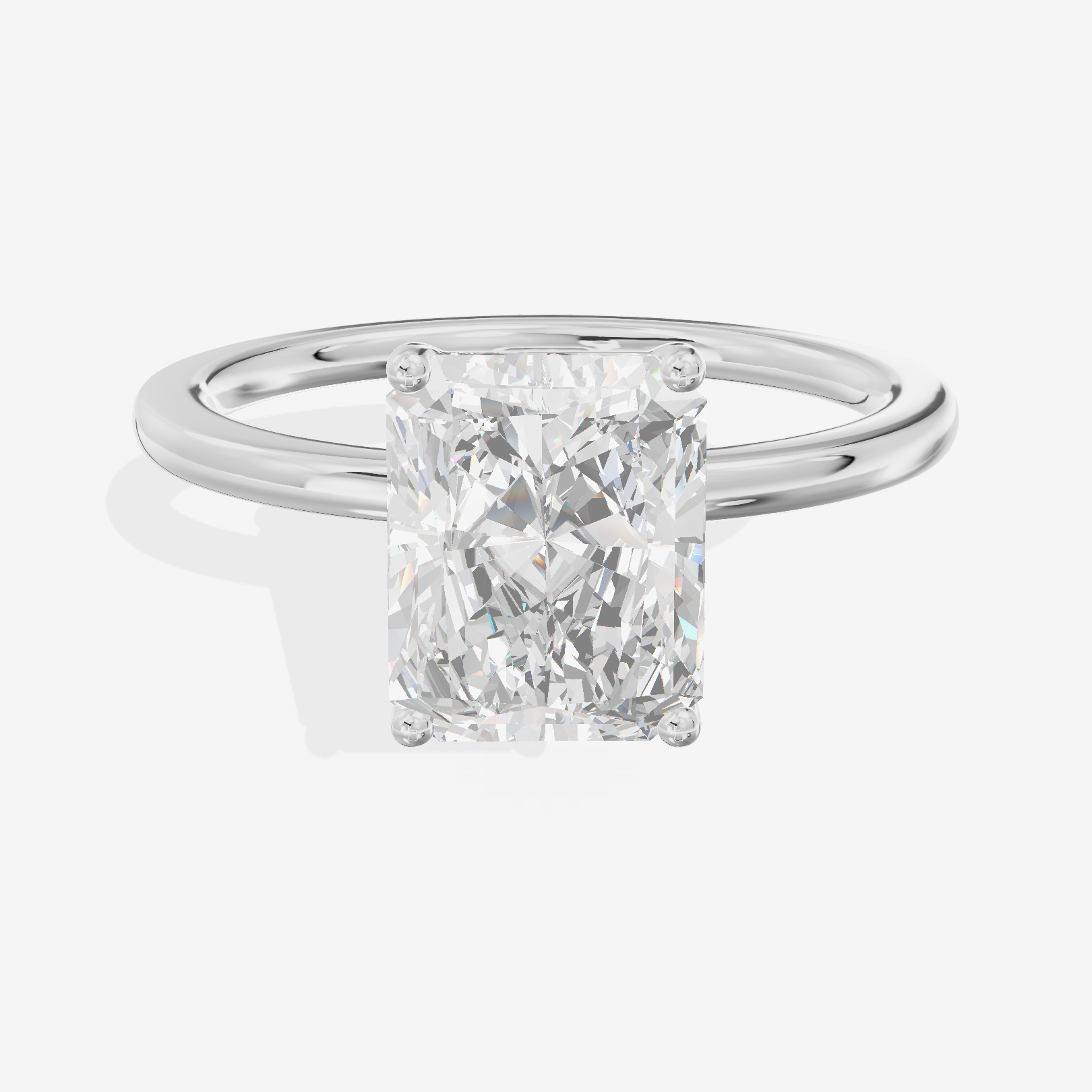 Eversince 1.4mm Radiant Solitaire Engagement Ring in 18K White Gold