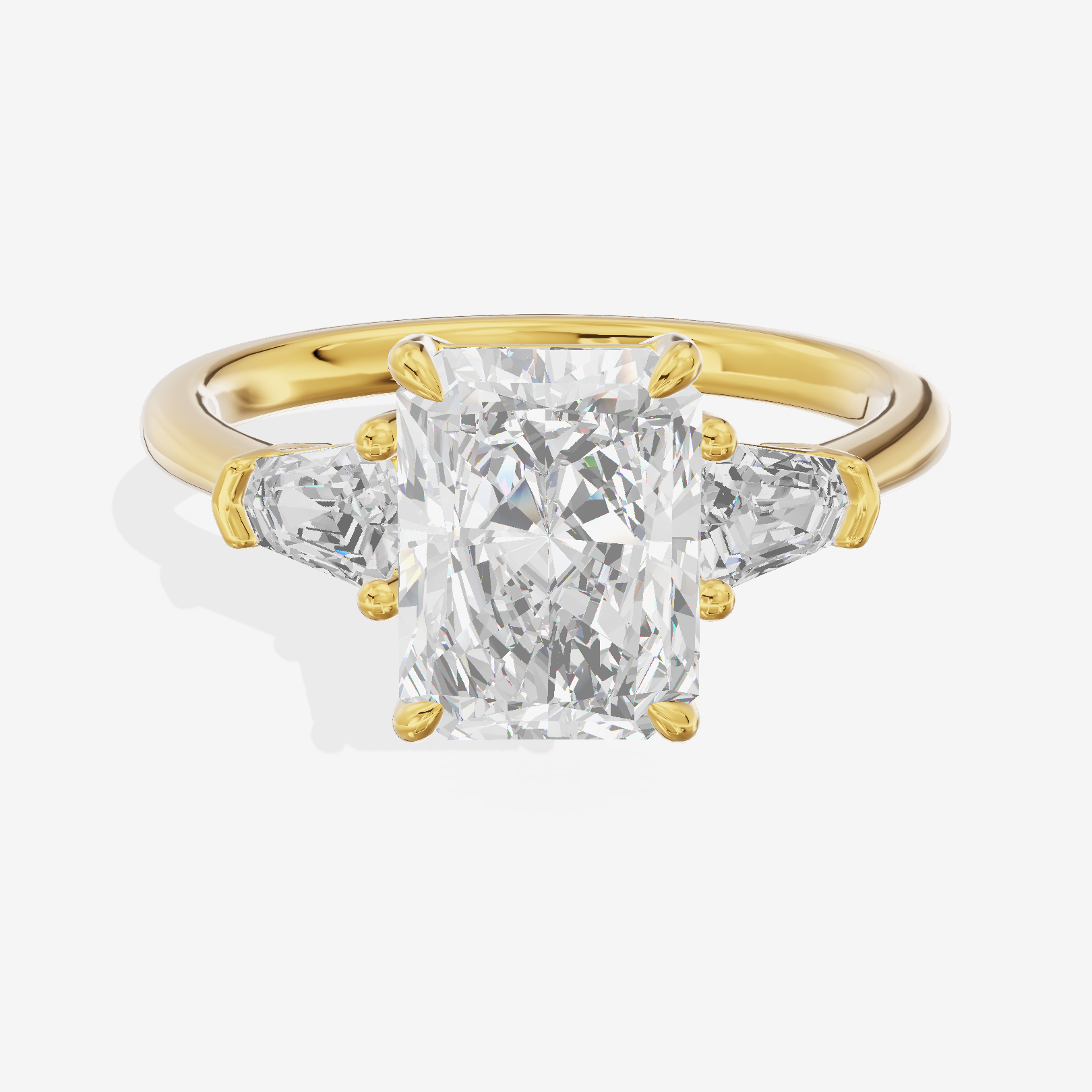 Maia Three Stone Radiant Engagement Ring (1/4 ct. tw.) in 14K Yellow Gold