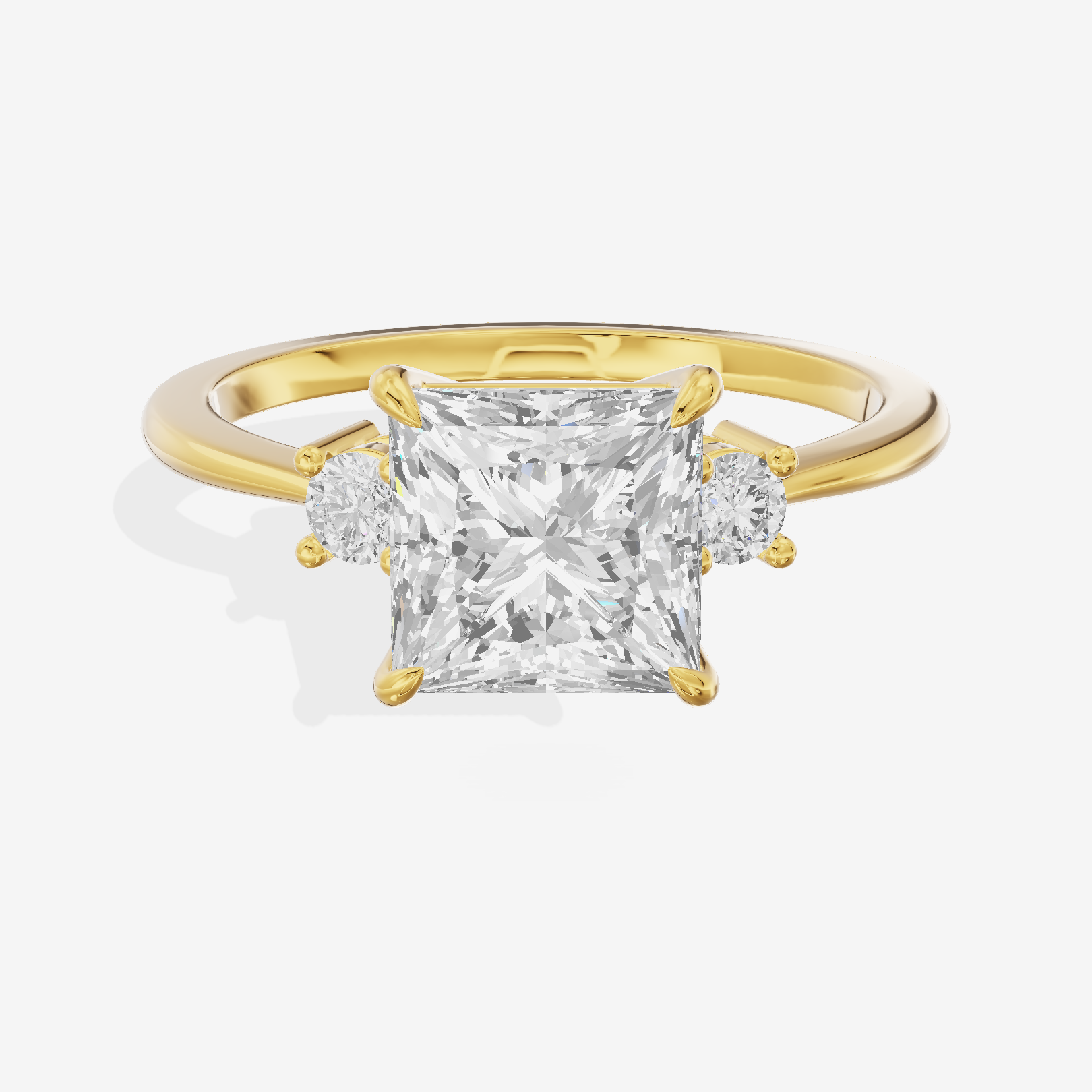 Eternal Aimora Princess Three Stone Engagement Ring (1/10 ct. tw.) in 18K Yellow Gold