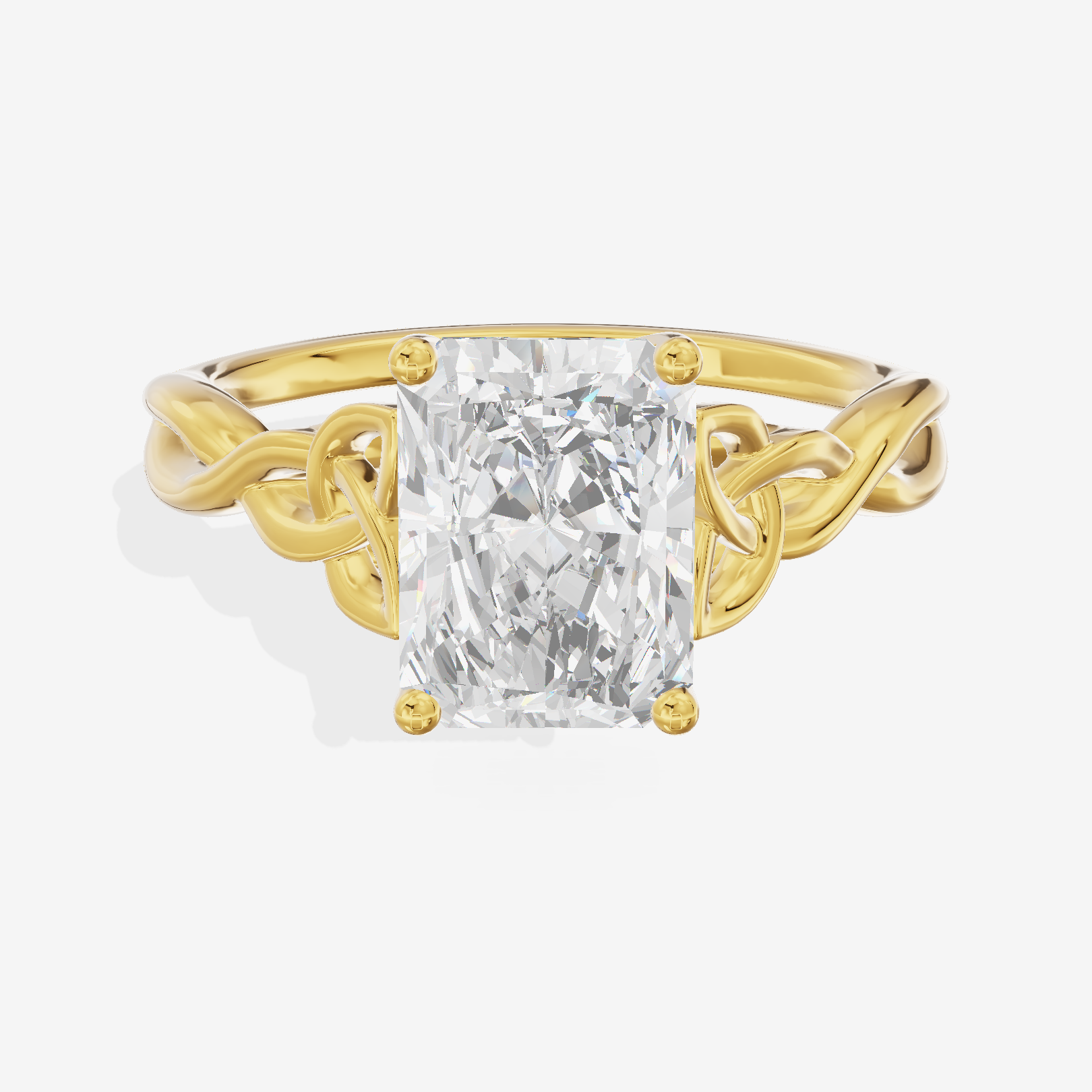 Modern Vowsae 2.5mm Radiant Solitaire Engagement Ring in 14K Yellow Gold