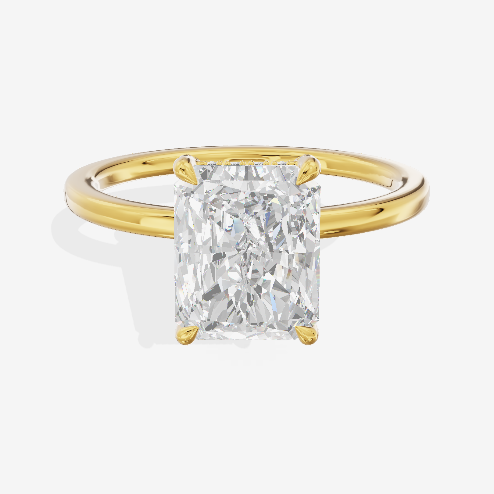 Grand Eversince Radiant Engagement Ring with Side Stones (3/5 ct. tw.) in 18K Yellow Gold