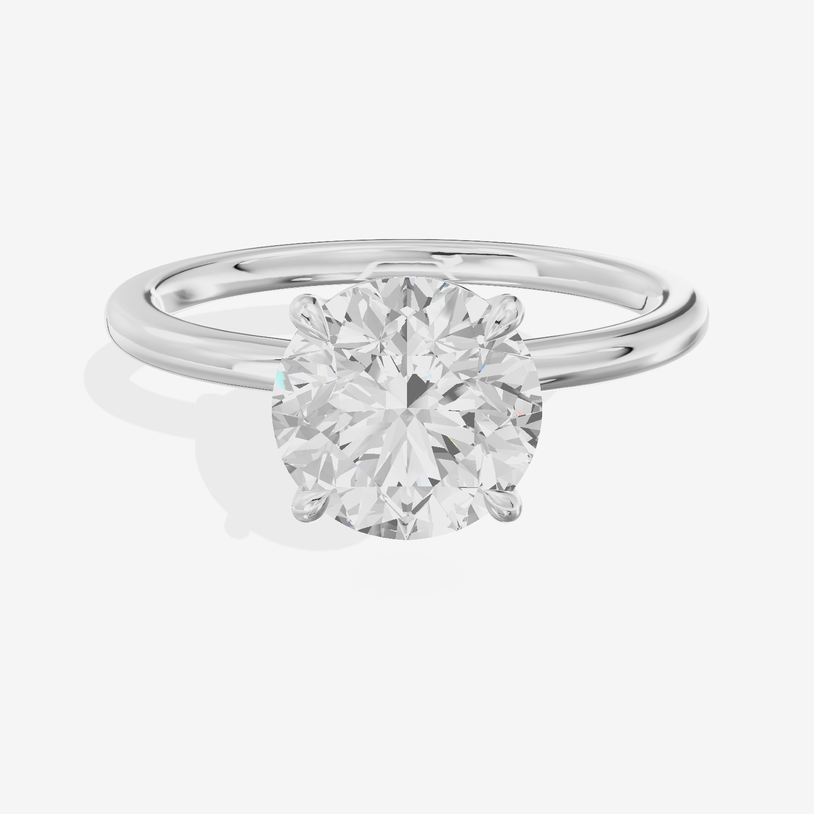 Coeurine Solitaire 1.8mm Round Solitaire Engagement Ring in Platinum