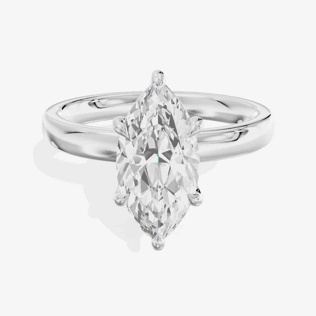 Tender Eversince 2.5mm Marquise Solitaire Engagement Ring in 18K White Gold