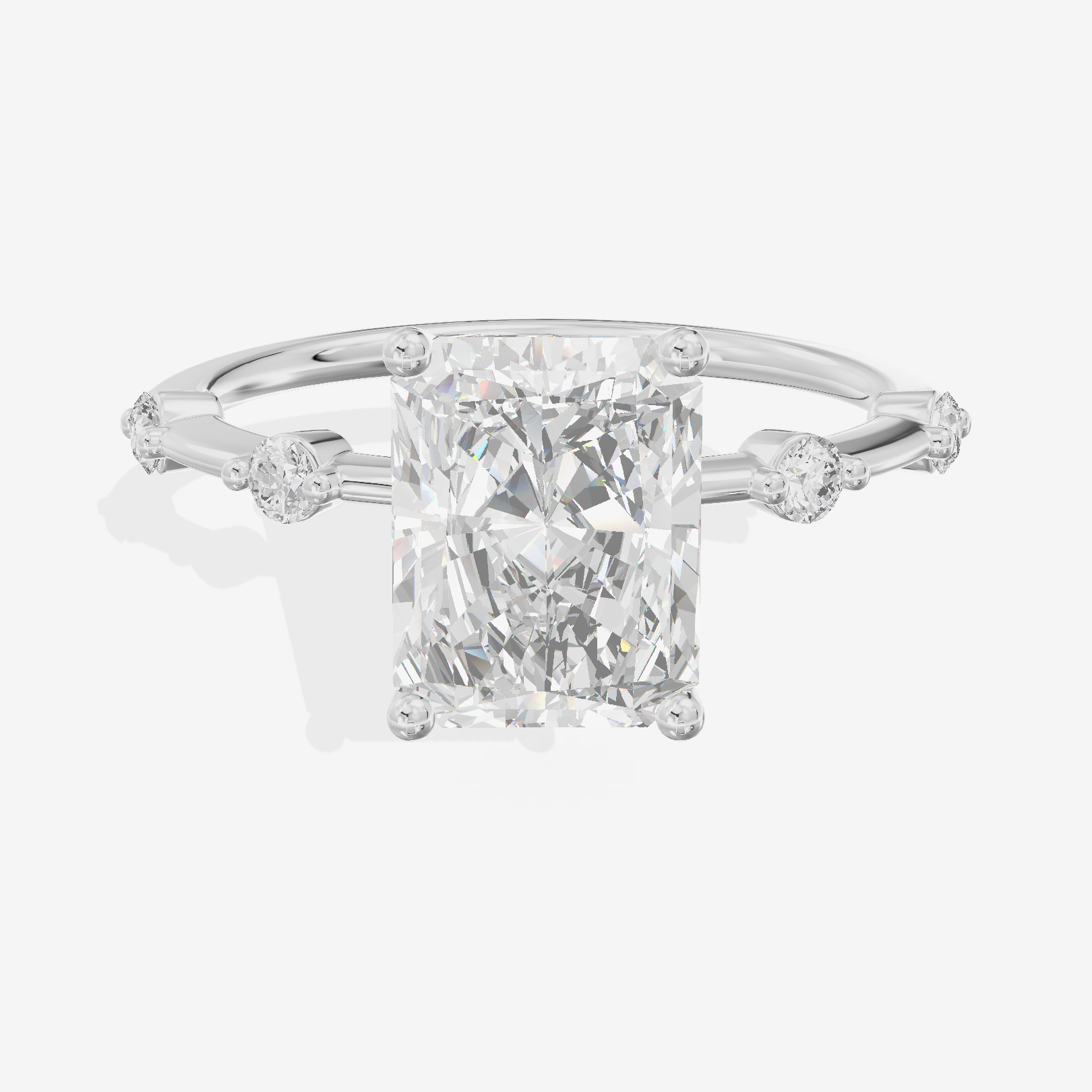 Grand Trueheart Radiant Engagement Ring with Side Stones (1/2 ct. tw.) in Platinum