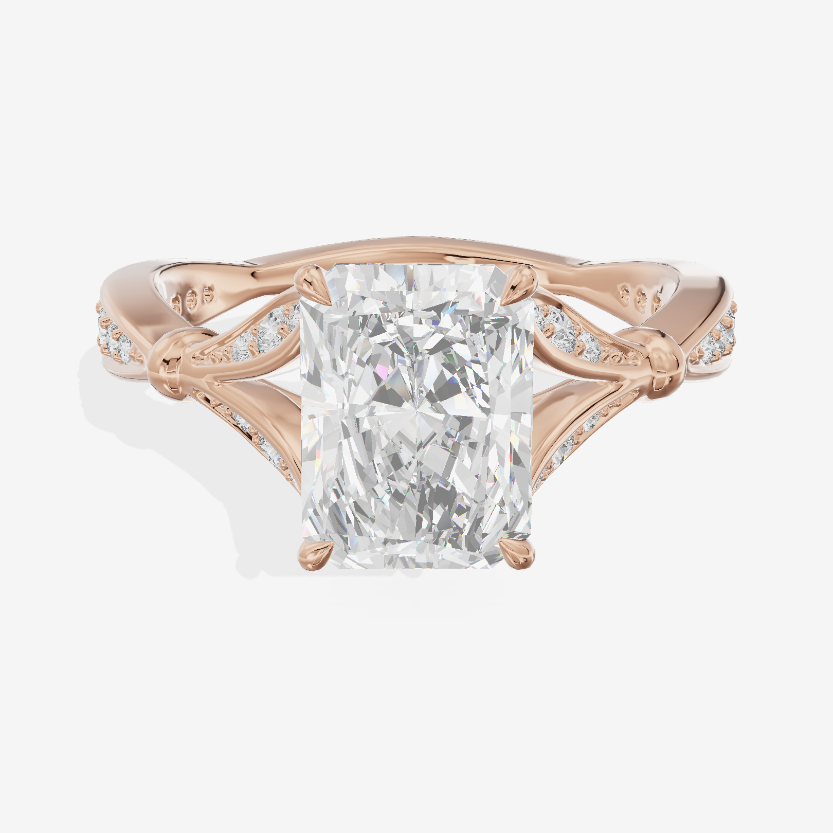 One of One Grand 3mm Radiant Solitaire Engagement Ring (1/3 ct. tw.) in 18K Rose Gold