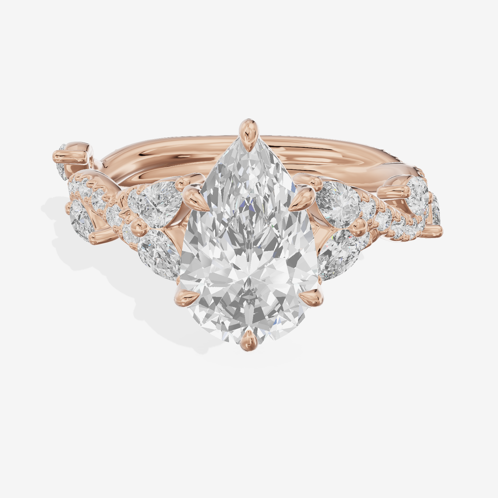 Vintage Heartline Pear Engagement Ring (2/3 ct. tw.) in 18K Rose Gold