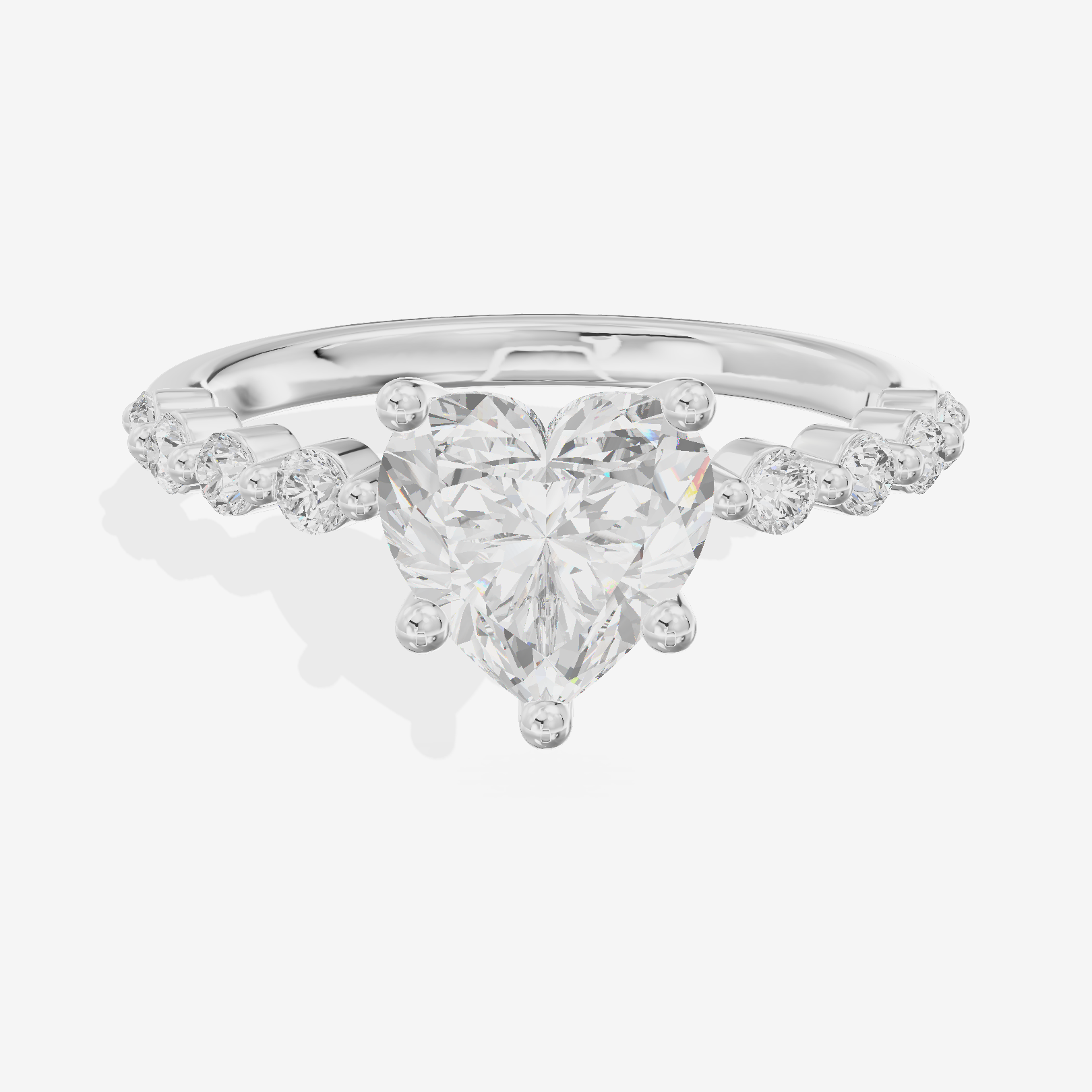 Petite Janevra 2mm Heart Solitaire Engagement Ring (1/4 ct. tw.) in 14K White Gold