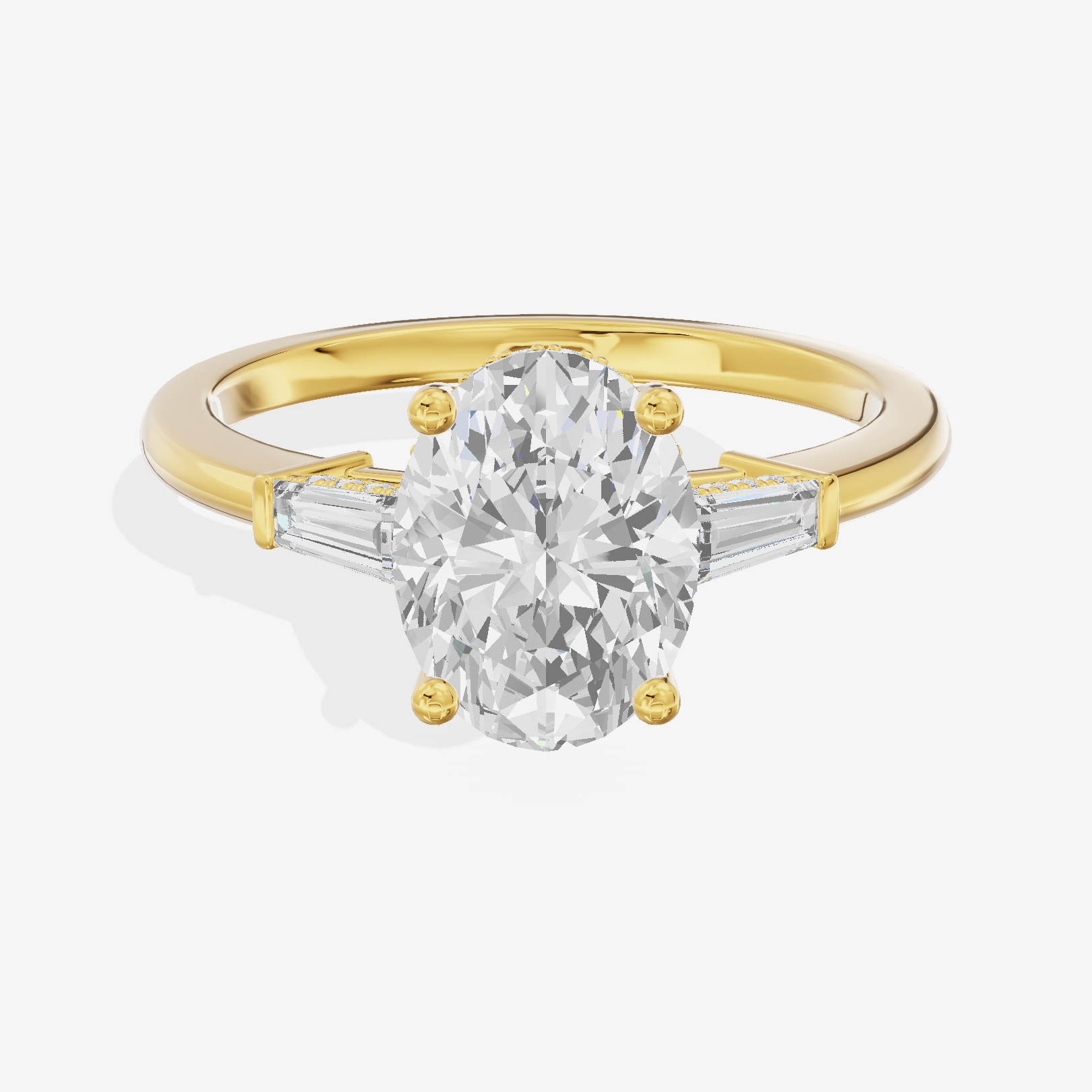 Promezza Hidden Halo Oval Engagement Ring (1/20 ct. tw.) in 18K Yellow Gold