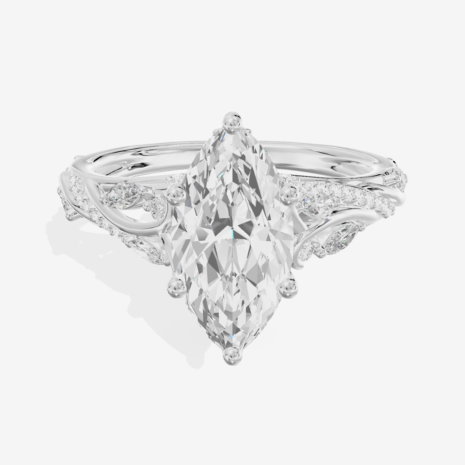 Twined Lumera Marquise Twisted Engagement Ring (1/2 ct. tw.) in Platinum