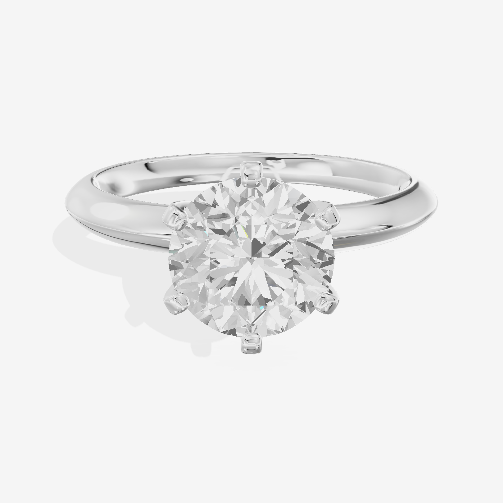 Classic Vowsae 2.5mm Round Six-Prong Engagement Ring in 14K White Gold