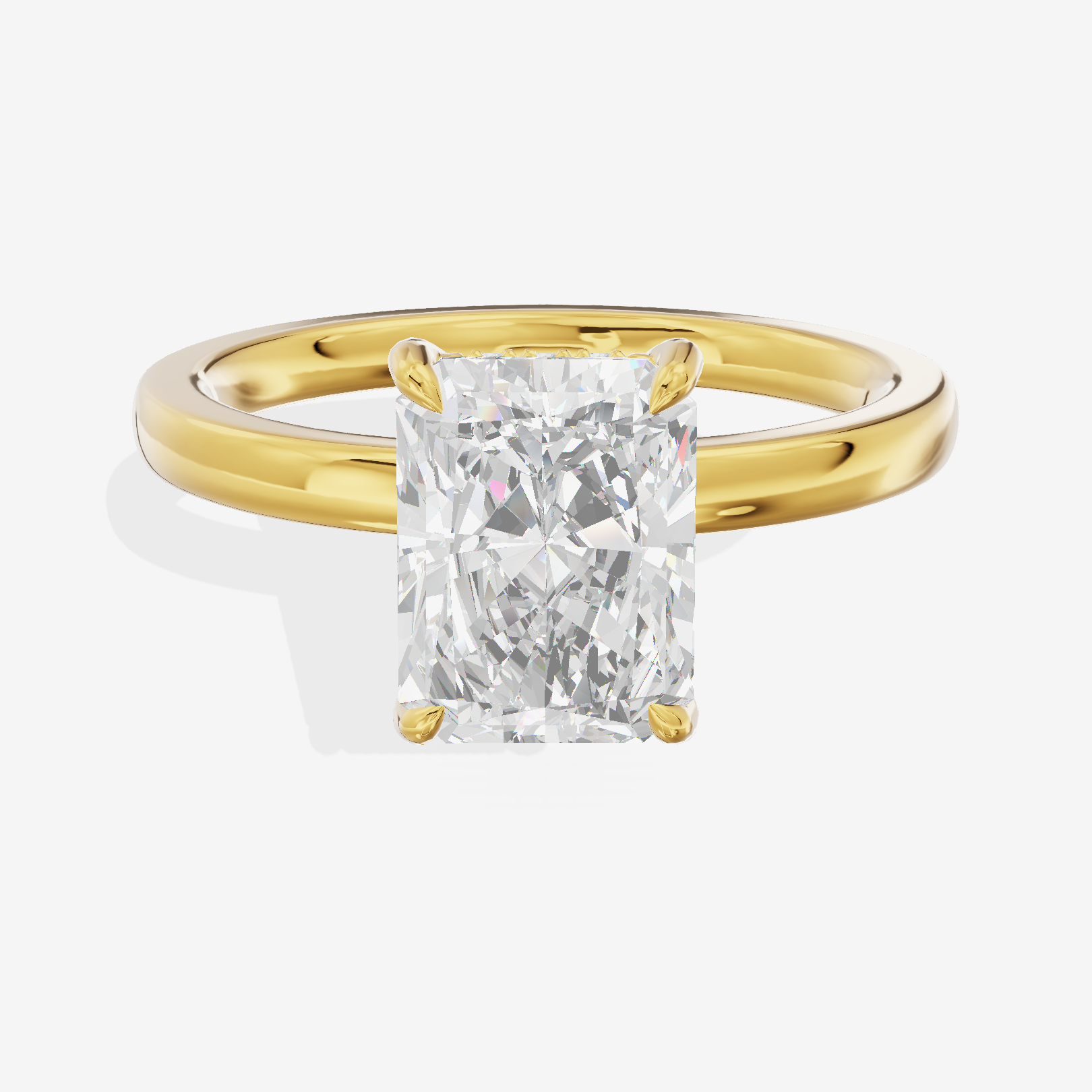 Grand Lumera Radiant Engagement Ring with Side Stones (3/4 ct. tw.) in 14K Yellow Gold