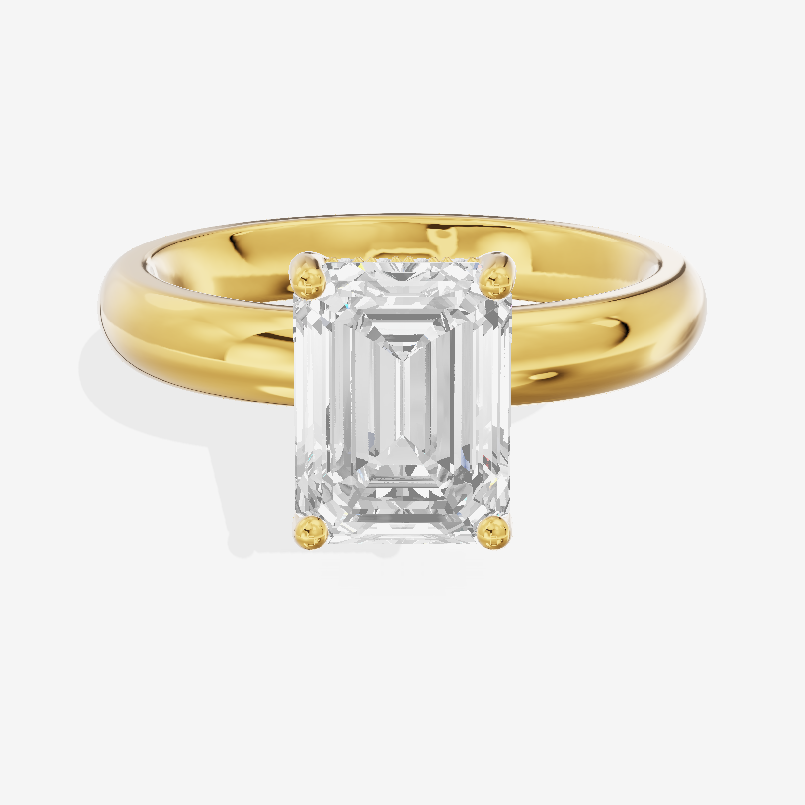 Lumera Halo Emerald Engagement Ring (1/5 ct. tw.) in 18K Yellow Gold