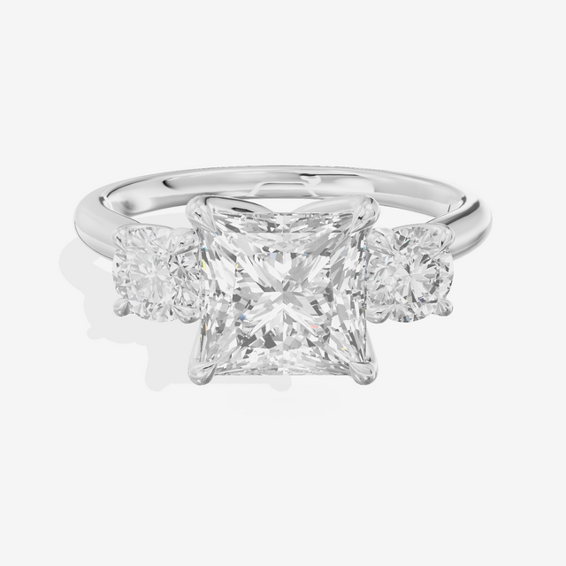 Eternal Sincere Three Stone Princess Engagement Ring (1/2 ct. tw.) in 14K White Gold