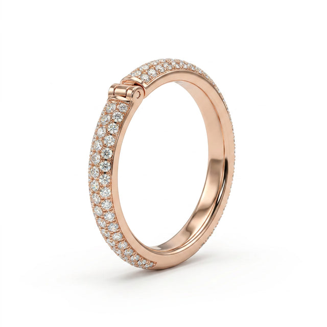Low Profile Pavé Round Wedding Band (5/8 ct. tw.) in 18K Rose Gold