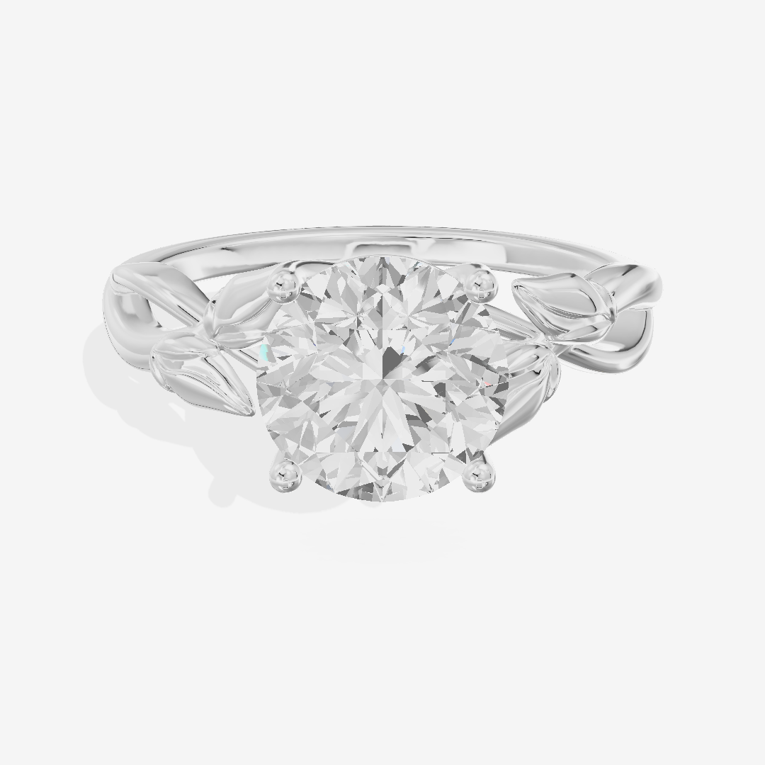 Sealed Vowsae 2.5mm Round Solitaire Engagement Ring in 14K White Gold