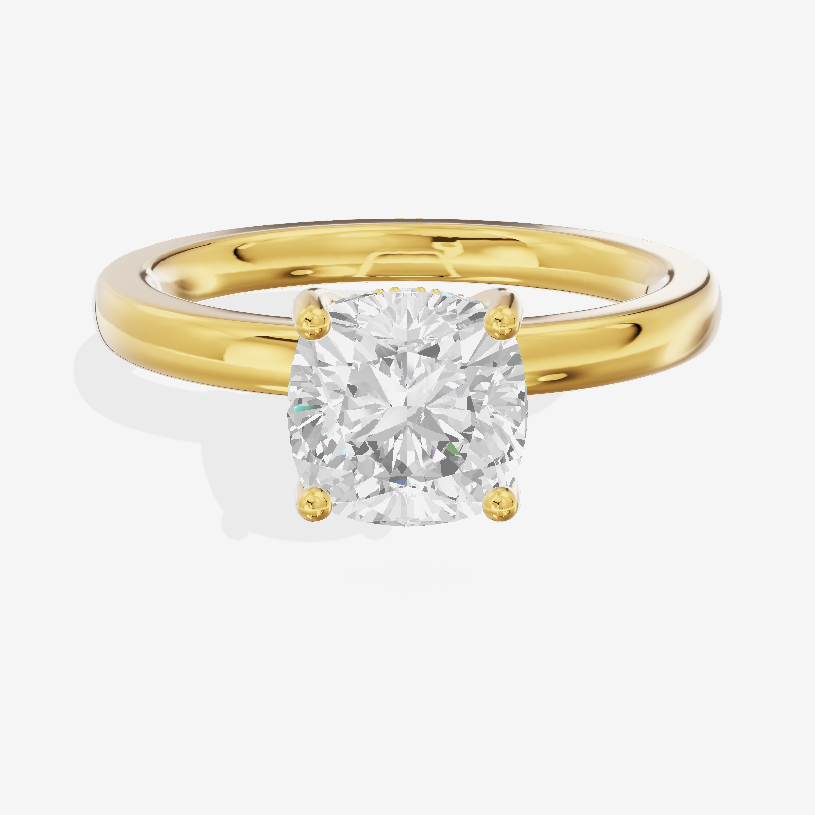 Grand Adorae Cushion Hidden Halo Engagement Ring (1/2 ct. tw.) in 14K Yellow Gold