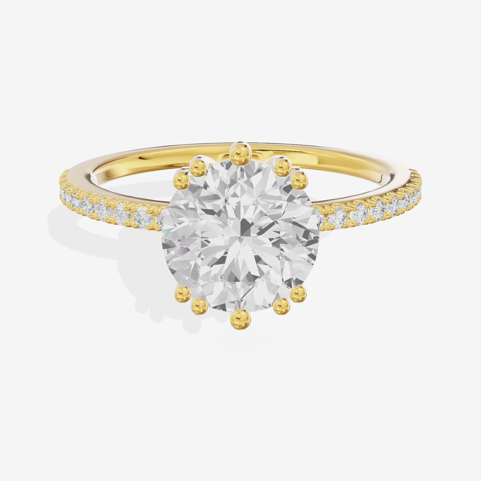 Luxe Mirelle Round Hidden Halo Engagement Ring (1/6 ct. tw.) in 14K Yellow Gold