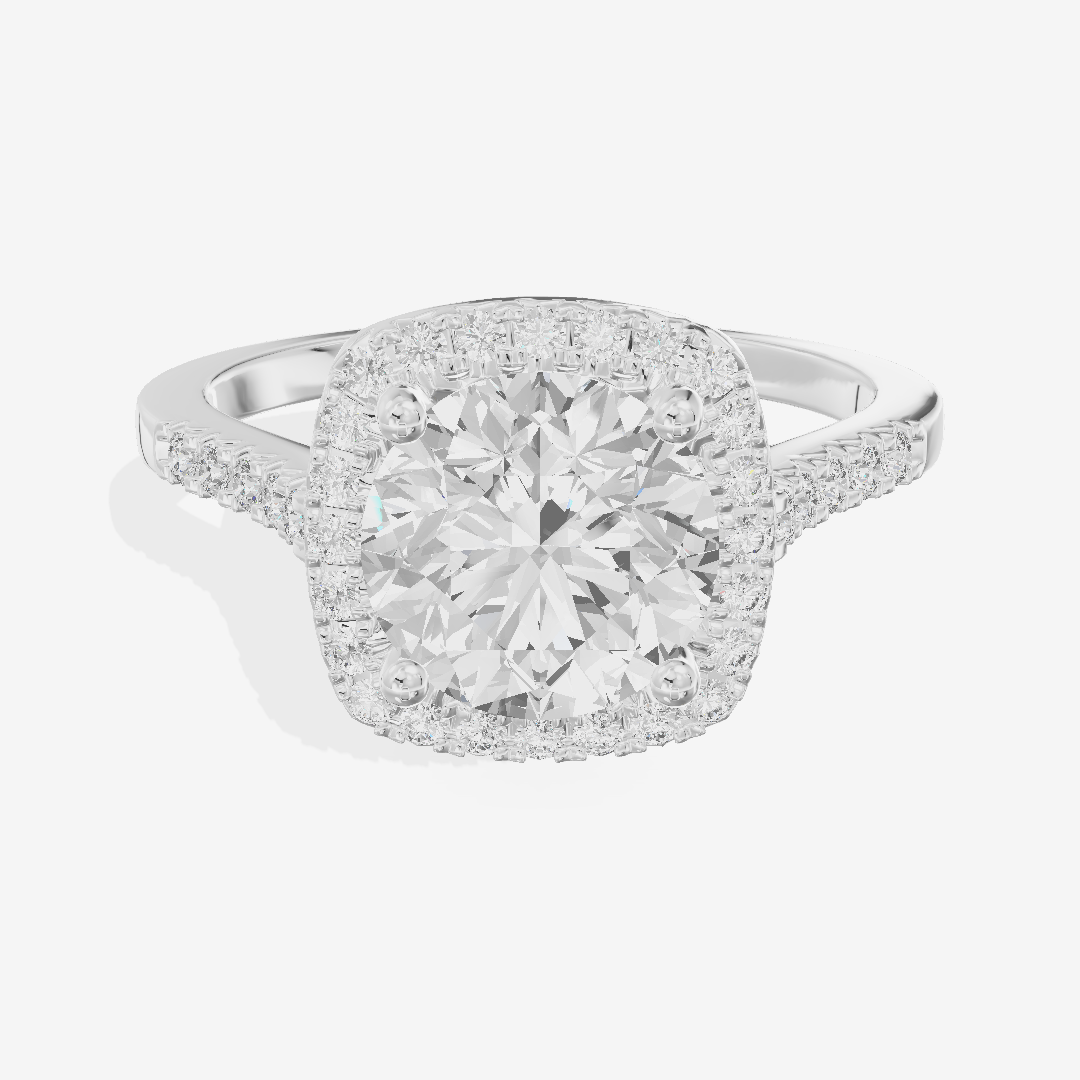 Lumera Halo Round Engagement Ring (1/5 ct. tw.) in Platinum