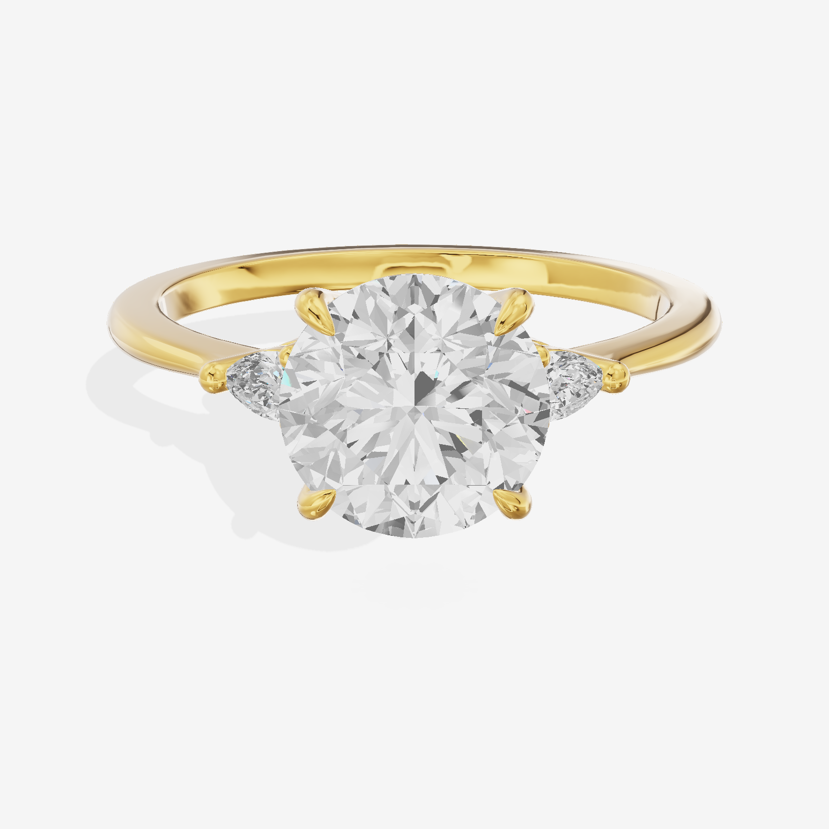 Lateria Three Stone Round Engagement Ring (1/2 ct. tw.) in 14K Yellow Gold