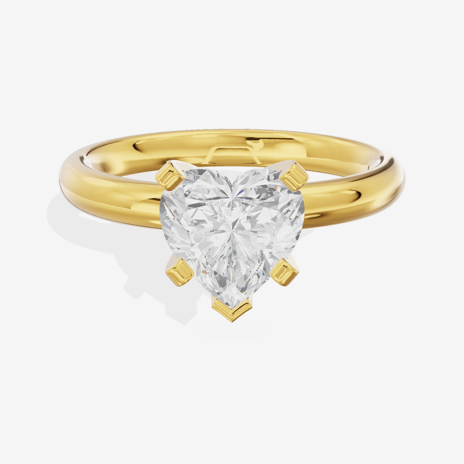Hallowed Selenia 2.5mm Heart Comfort Fit Engagement Ring in 14K Yellow Gold